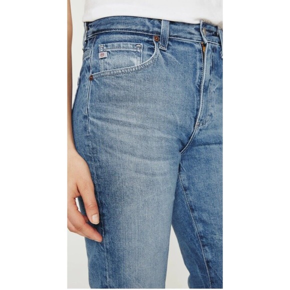 AG Adriano Goldschmied Women Kinsley Size 23 High Rise Pop Crop Jeans Raw Hem - Picture 2 of 9